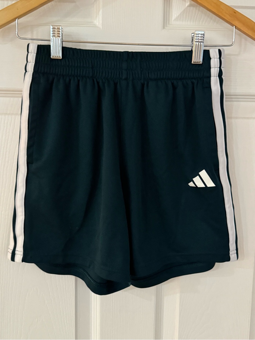 Boy’s adidas Black Athletic Shorts with White Side Stripes
